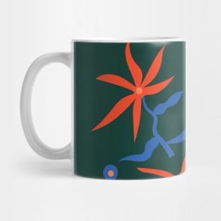 Abstract Retro Botanical Art Mug